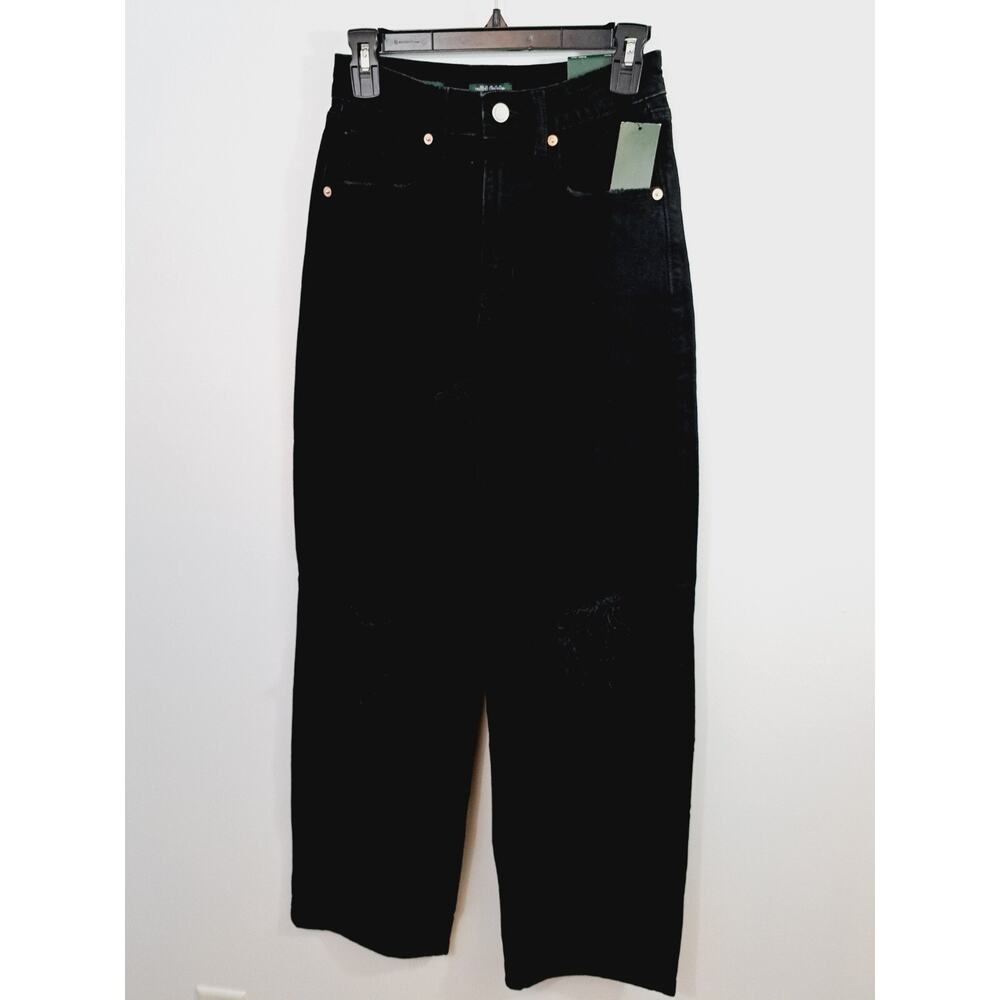 Wild Fable Women's Distressed Baggy Jean Highest Rise Black Wash Size 2/26R